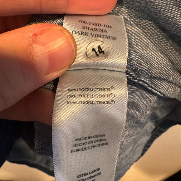 Rails NWOT Shawna Dark Vintage Smocked Waist Long Sleeve Denim Dress Size XL - Picture 8 of 9